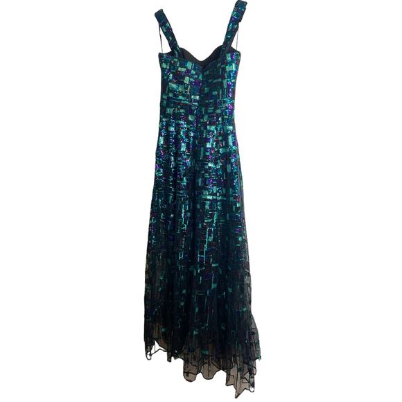 Dress The Population Anabel Sequin Geometric Fit & Flare Modern Princess Gown XS - Picture 10 of 14